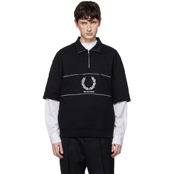 ブラック Kris Van Assche ジップアップ スウェットシャツ SM2112 TP873081390