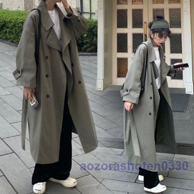 トレンチコート レディース ロングコート 春秋 コート 通勤コート スプリングコート ゆったり アウ
