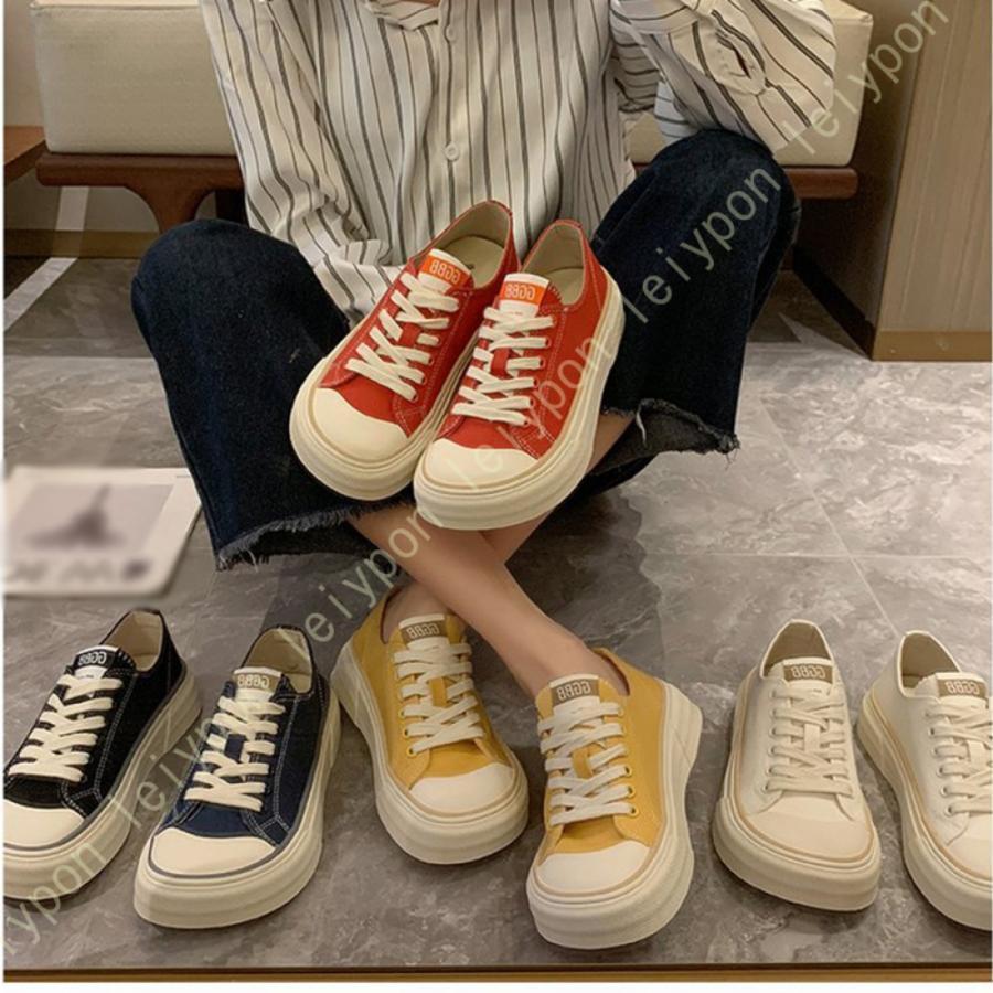 厚底靴 スニーカー 4cm レースアップ 通気性 厚底スニーカー ローカット ウォーキング キャンバス 幅広 甲高 疲れない 痛くない 運動靴 スポーツシューズ