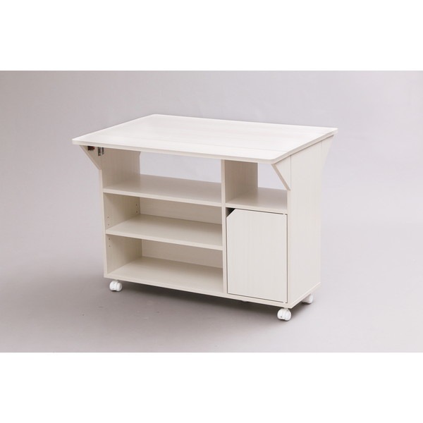 TKW-90 オフホワイト 扉付きキッチンワゴン メーカー直送