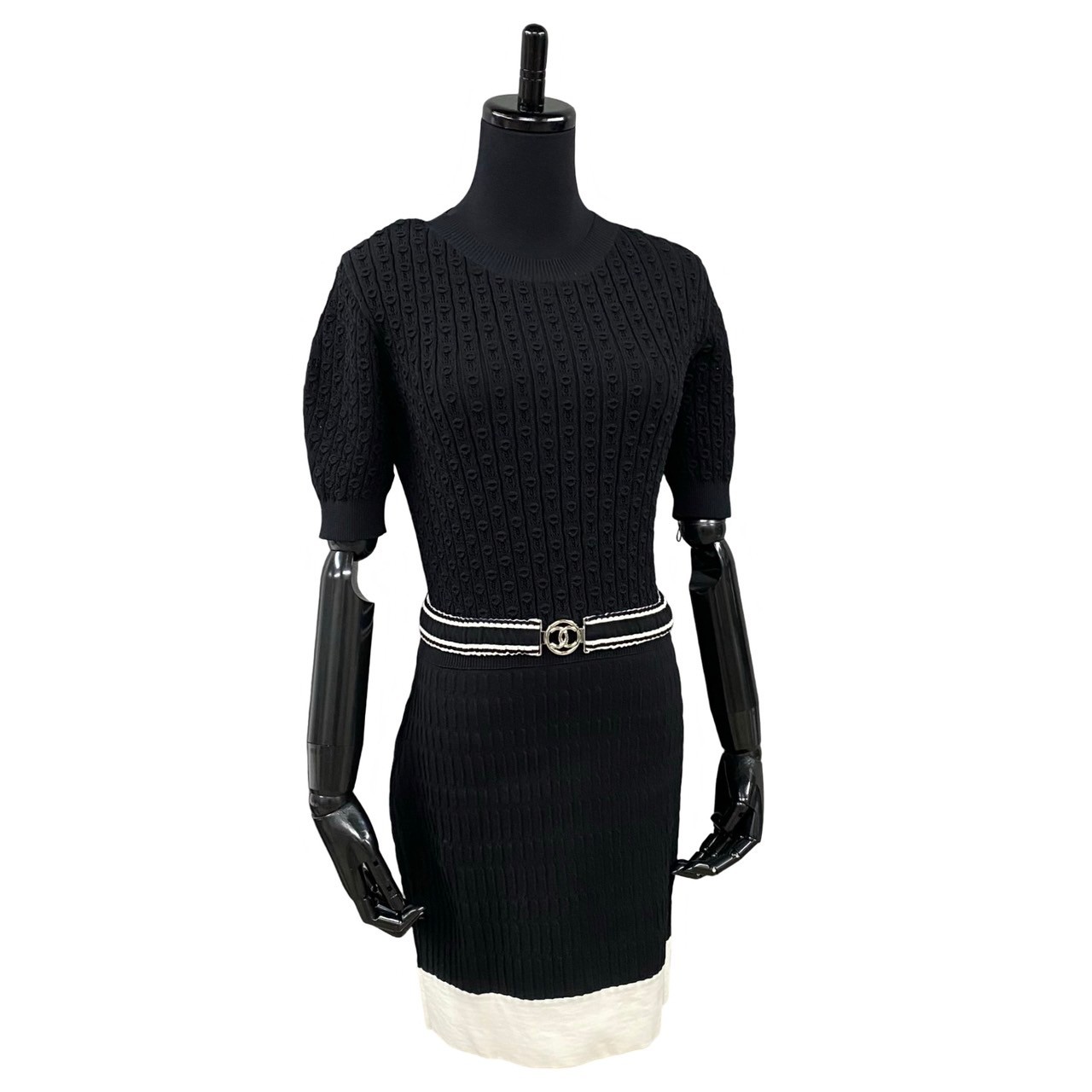 ココマーク ベルト ワンピース コットン ポリマイド ブラック 20760