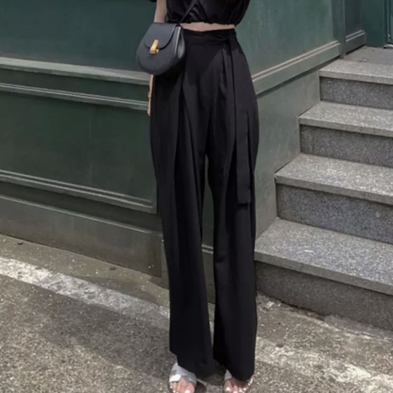 パンツ パンツ ロング ロング丈 ストレート ワイド ハイウエスト かわいい 大人可愛い シンプル カジュアル 大人 おしゃれ お洒落 かっこいい ラフ マニッシュ キュート クール とろみ感 無地