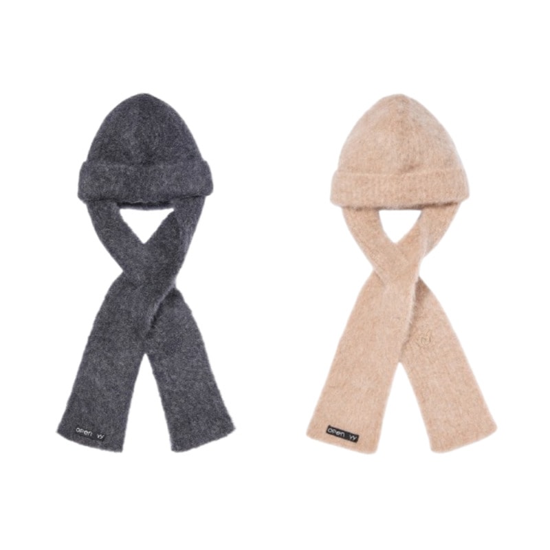 MOHAIR SCARF BEANIE モヘア スカーフ ビーニー / イヤーマフ (2カラー)