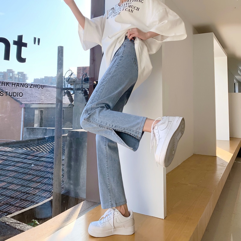 ボトムス ジーンズ Gパン ズボン ストレート スリット デニム かわいい 大人可愛い きれいめ シンプル カジュアル 大人 上品 おしゃれ お洒落 かっこいい レトロ 大人女子 こなれ感 ラフ