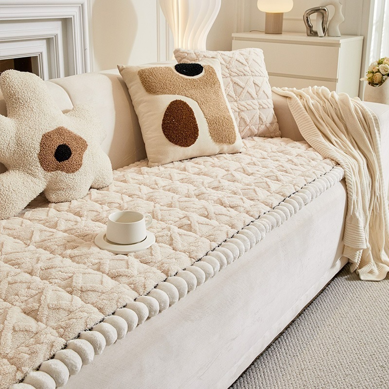 シートクッション ソファー 全長210cm 全長240cm ソファークッション ナチュラル 北欧 お洒落 かわいい 温かい 冬 温活 クロスボーダー レッド グレー ブラウン アイボリー 4-7 6,792円