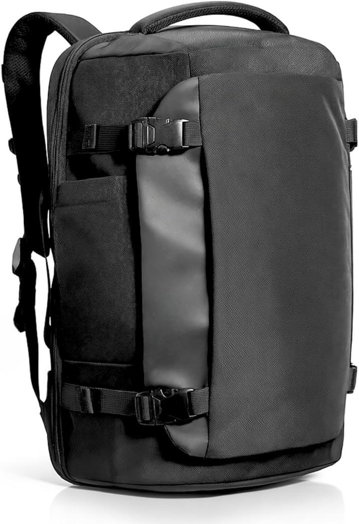 旅行 リュック 大容量 40L 機内持ち込み 出張 ビジネス トラベル バックパック 撥水 部活 通勤通学 リュックサック メンズ 多機能 (ブラック, 34 x 50 x 24 cm)