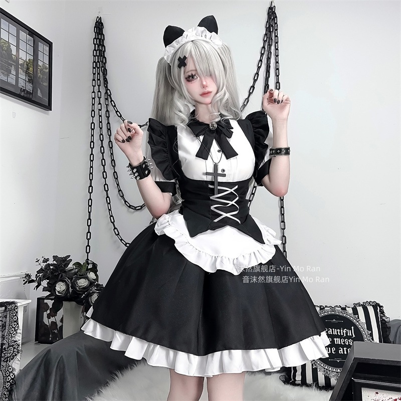 正規品販売暗黒少女lolitaメイド服アニメ にじげんcos服修道女コスプレ女装 アニメコスチューム