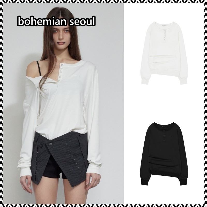 bohemian seoul BUTTON-UP SIDE TUCK T