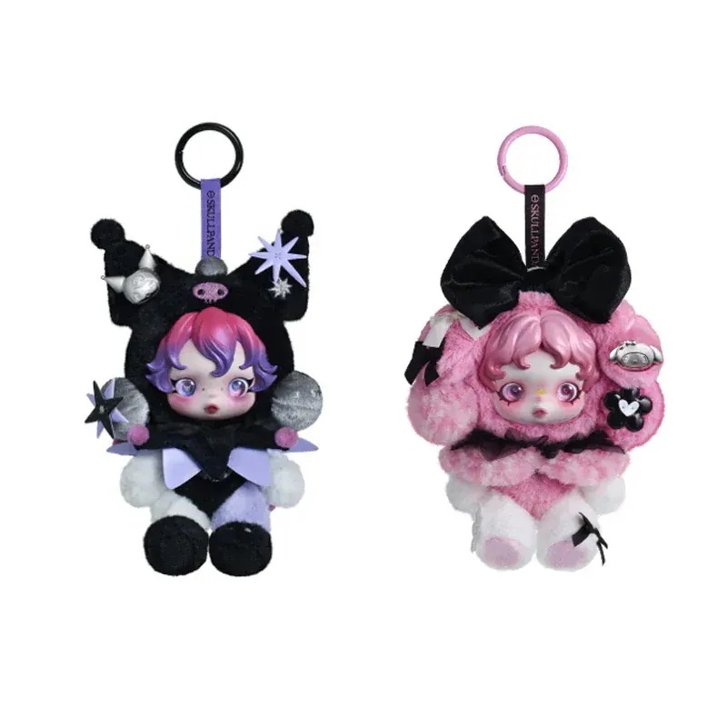 公式正規品POP MART SKULLPANDA × MY MELODY/KUROMI ぬいぐるみペンダント ブラインドボックス ガチャポン