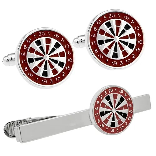 カフス ネクタイピン セット ダーツボード カフスボタン カフリンクス タイクリップ タイピンカフス・タイピン