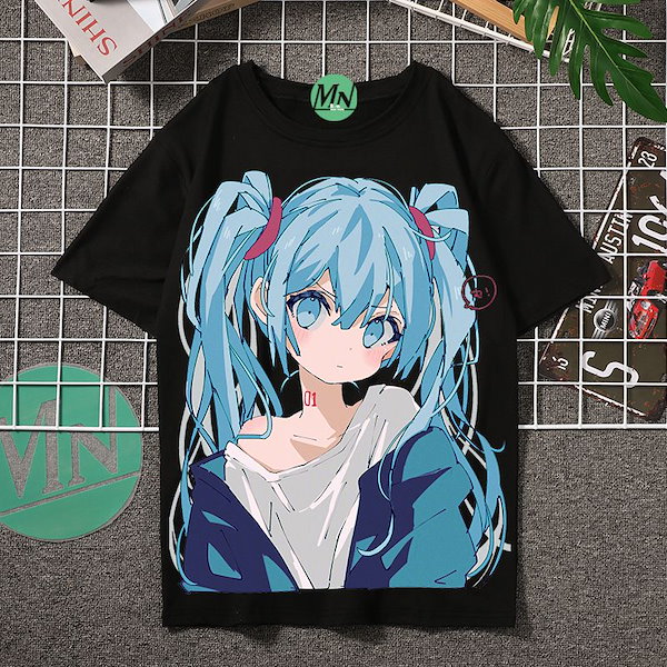 Qoo10] 初音ミク新半袖tシャツ日系二次元ミク男女