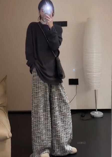 ニットワイドパンツ フレンチデザイン ワイドパンツ ニットパンツ 秋冬 カジュアル お出かけ