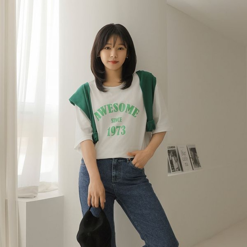 エリシア ボレ レタリング ダンブル 半袖Tシャツ