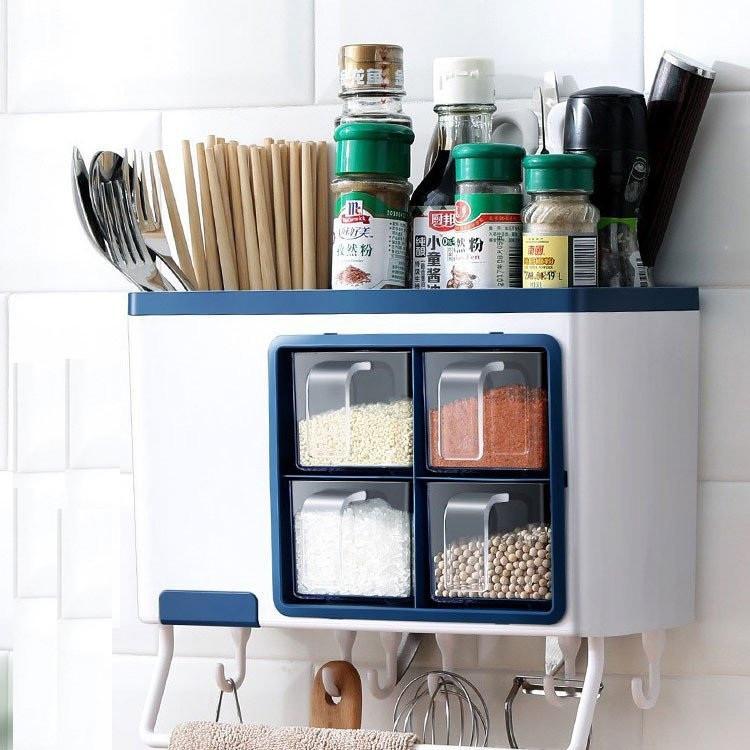 調味料入れ セット 調味料容器 ストッカー 収納ケース キッチン収納 シンプル 壁付け 保存容器 スパイスボトル　塩 胡椒 香辛料 砂糖 醤油
