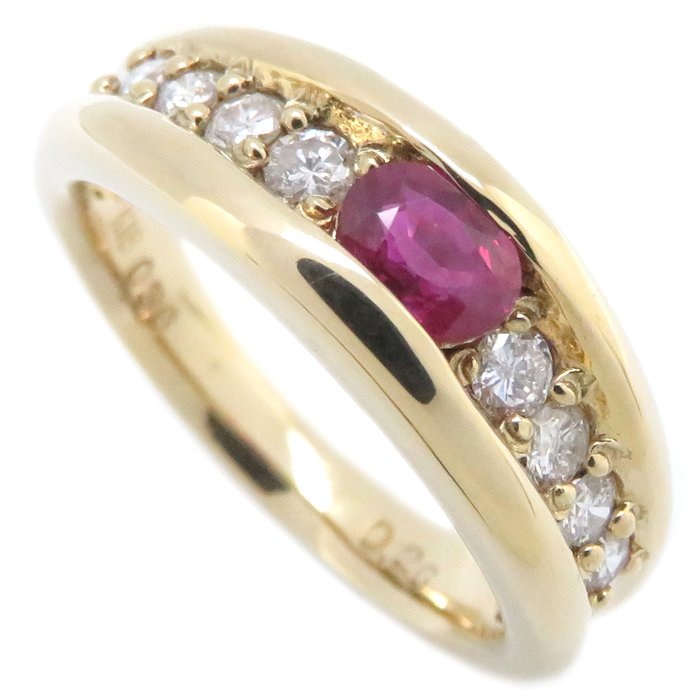 リング 指輪 ルビー0.26ct ダイヤモンド0.36ct 10号 K18YG イエローゴールド / 64440【中古】