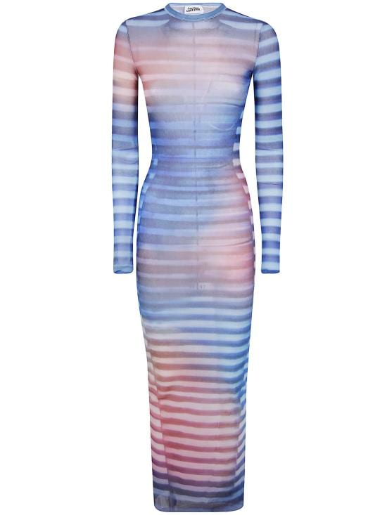 JEAN PAUL GAULTIER Women Long Skirts 25 03 W DR030 M005P 565034 LIGHT BLUE BLUE PEACH