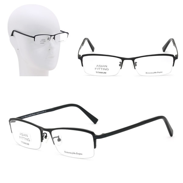 フレームのみ EZ5095-D/V 090 55 マットネイビー Ermenegildo Zegna メガネ 眼鏡 アジアンフィット