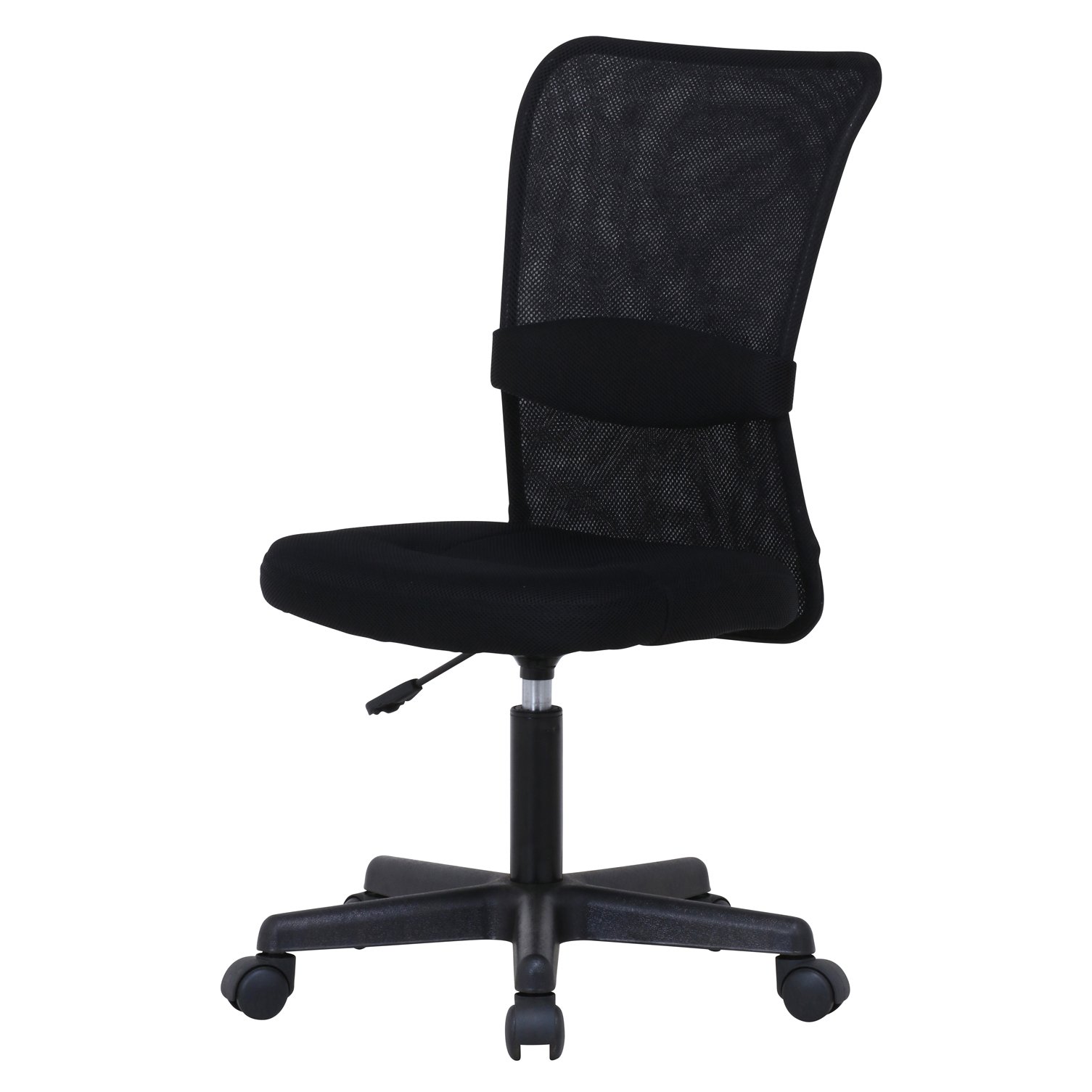 不二貿易(Fujiboeki) オフィスチェア デスクチェア 幅52×奥行58.5×高さ88~99cm ブラック メッシュバック ガス昇降 腰サポート ハンター 90866