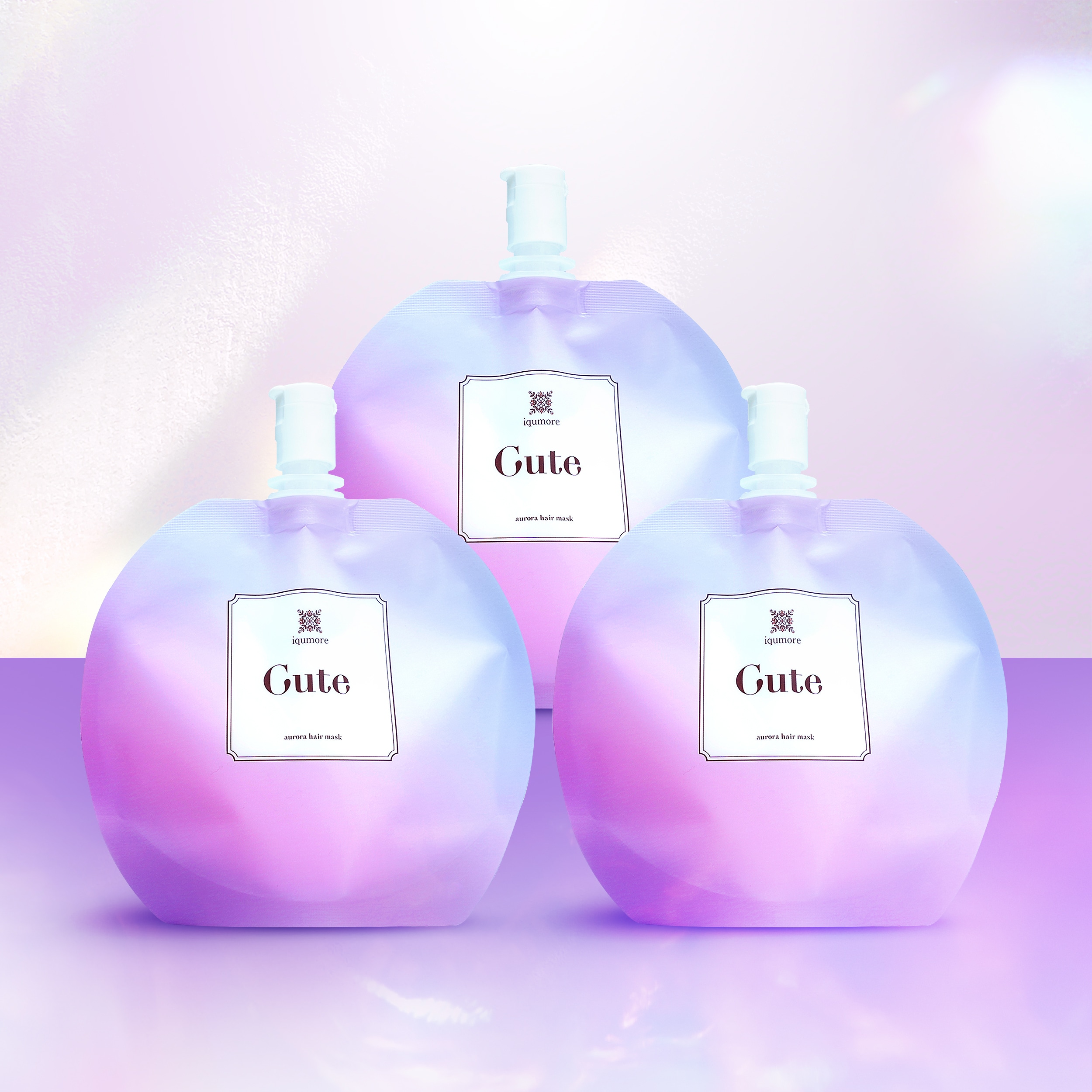 【iqmore公式】 キュートオーロラヘアマスク 150g 3本セット トリートメント ヘアパック ダメージ補修 ダメージケア カラーキープ パサつき うねり 時短