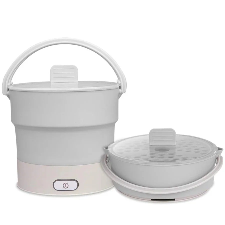 シリコン電気ケトル折りたたみ大容量調理スープボイルドヌードルアダプティブ電源110V-0Vキャリ6