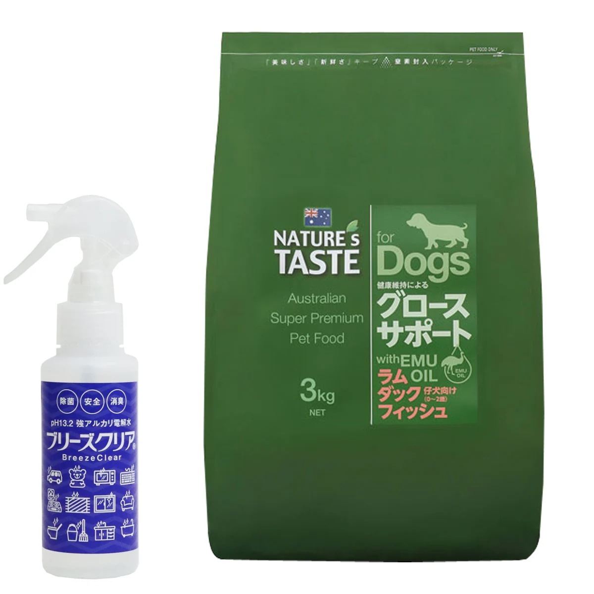 グロースサポート ラム＆ダック＆フィッシュ 3kg【ph13.2強アルカリ電解水100ml付き】