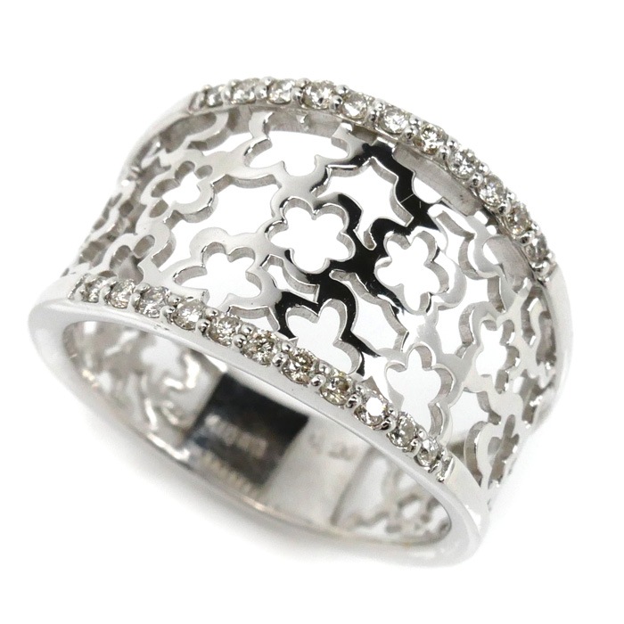 K18WG ホワイトゴールド リング・指輪 ダイヤモンド0.20ct 12号 4.5g レディース 中古指輪