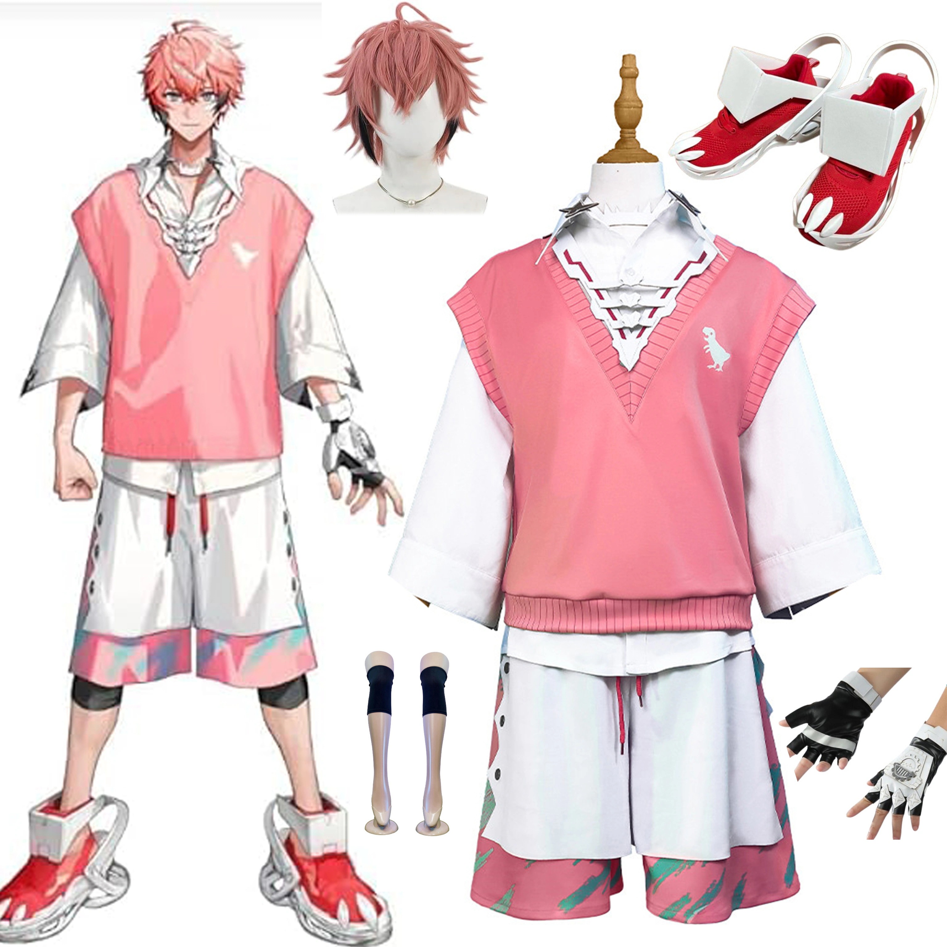 【全シリーズ発売中】 【値引き中】靴 ウィッグ コスプレ衣装＋スパッツ＋手袋付き 撮影 ハロウィン コスプレ あかぎうぇん 衣装 変身前 ウェン 赤城 コスプレ 赤城文 セット コスプレ衣装 赤城ウェ