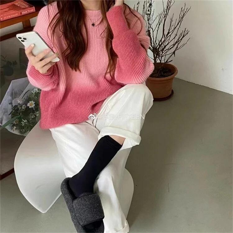 ニット セーター レディース トップス 秋 長袖 ピンク ブルー グリーン グレー ライトニット カジュアル ファッション 通勤 普段着