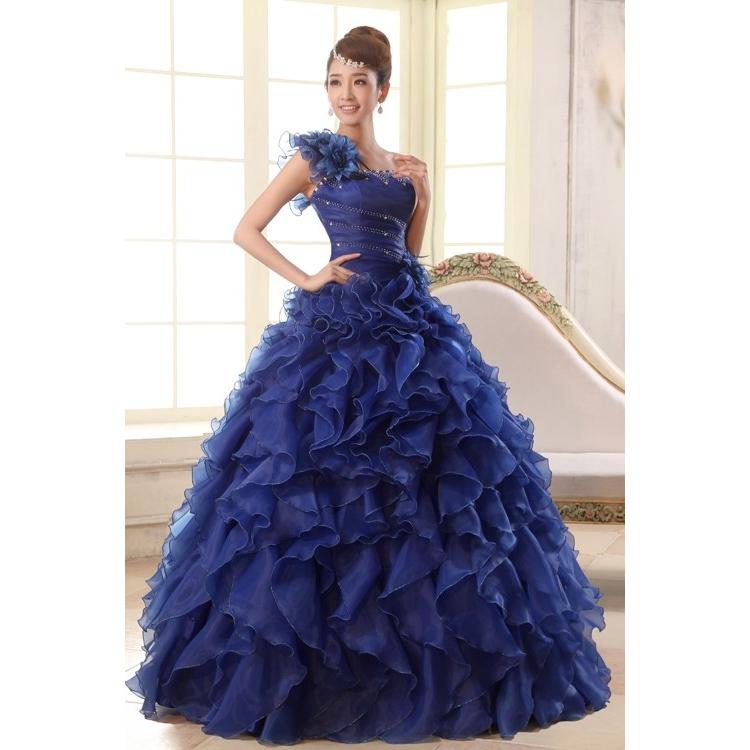 店長おすすめ ウェディングドレス カラードレス 演奏会 ワンショルダー 安い パーティードレス 披露宴 二次会 ロングドレス 発表会 ステージ衣装 大きいサイズ コンサート ウエディングドレス 結婚式