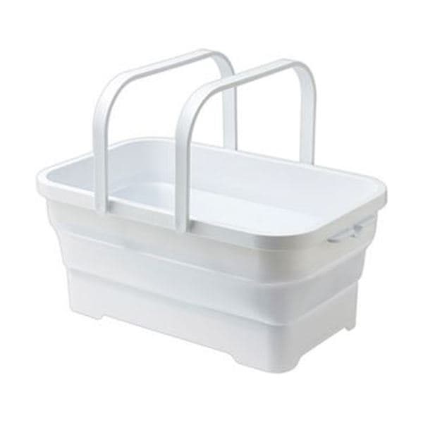 （まとめ）伊勢藤 折りたたみ ソフトバスケットホワイト I-581W 1個(×5セット)