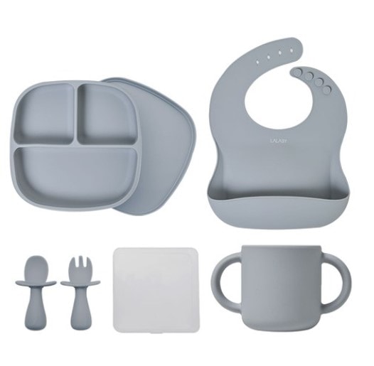 ララビー アイジュード 離乳食 食器 4点 セット (Gray)