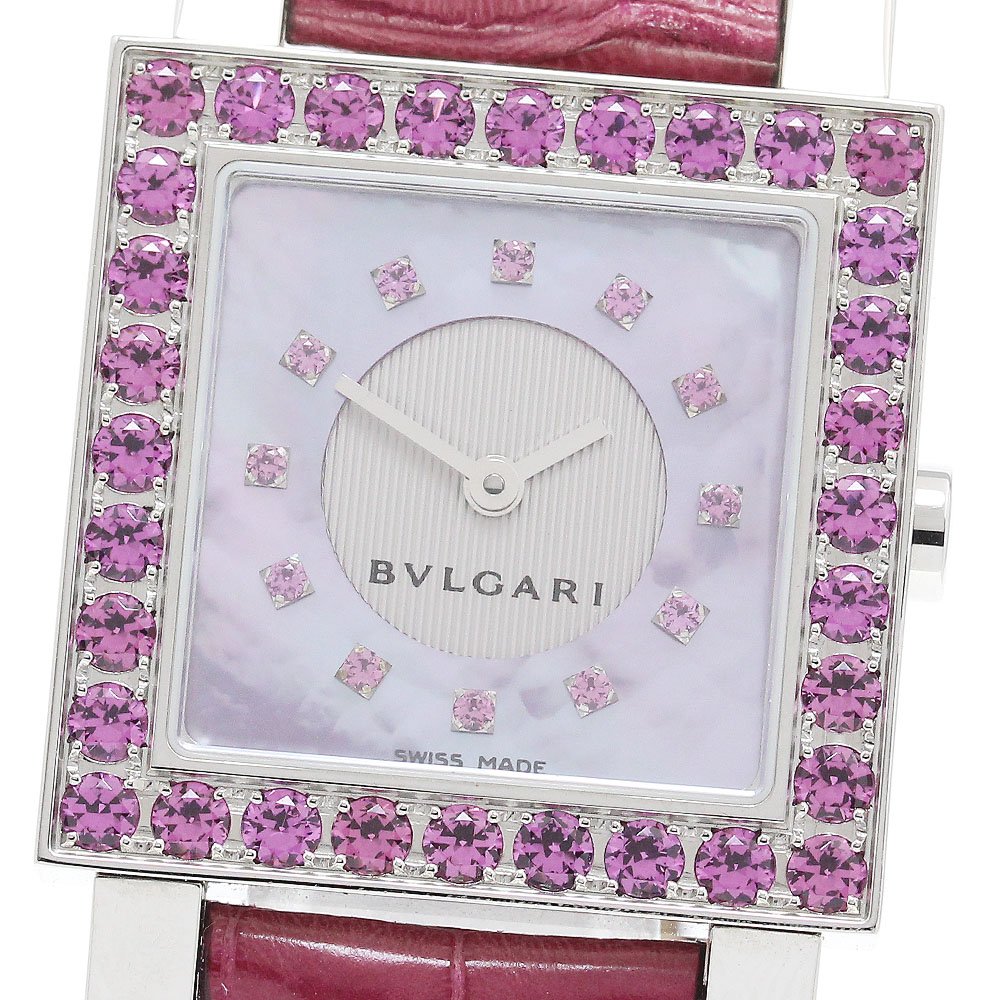 ブルガリ BVLGARI SQ27SLD クアドラード ガーネット クォーツ レディース _848883【中古】