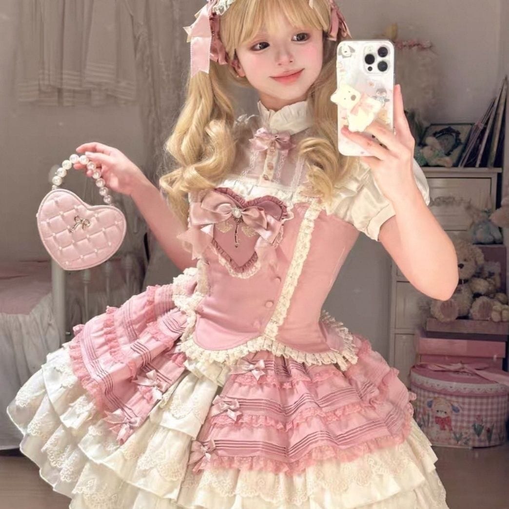 ロリータプチドレス魔法少女ロリータドレススプリットスリーピーススーツ 衣装 仮装 クリスマス ドレス クリスマスコスプレ