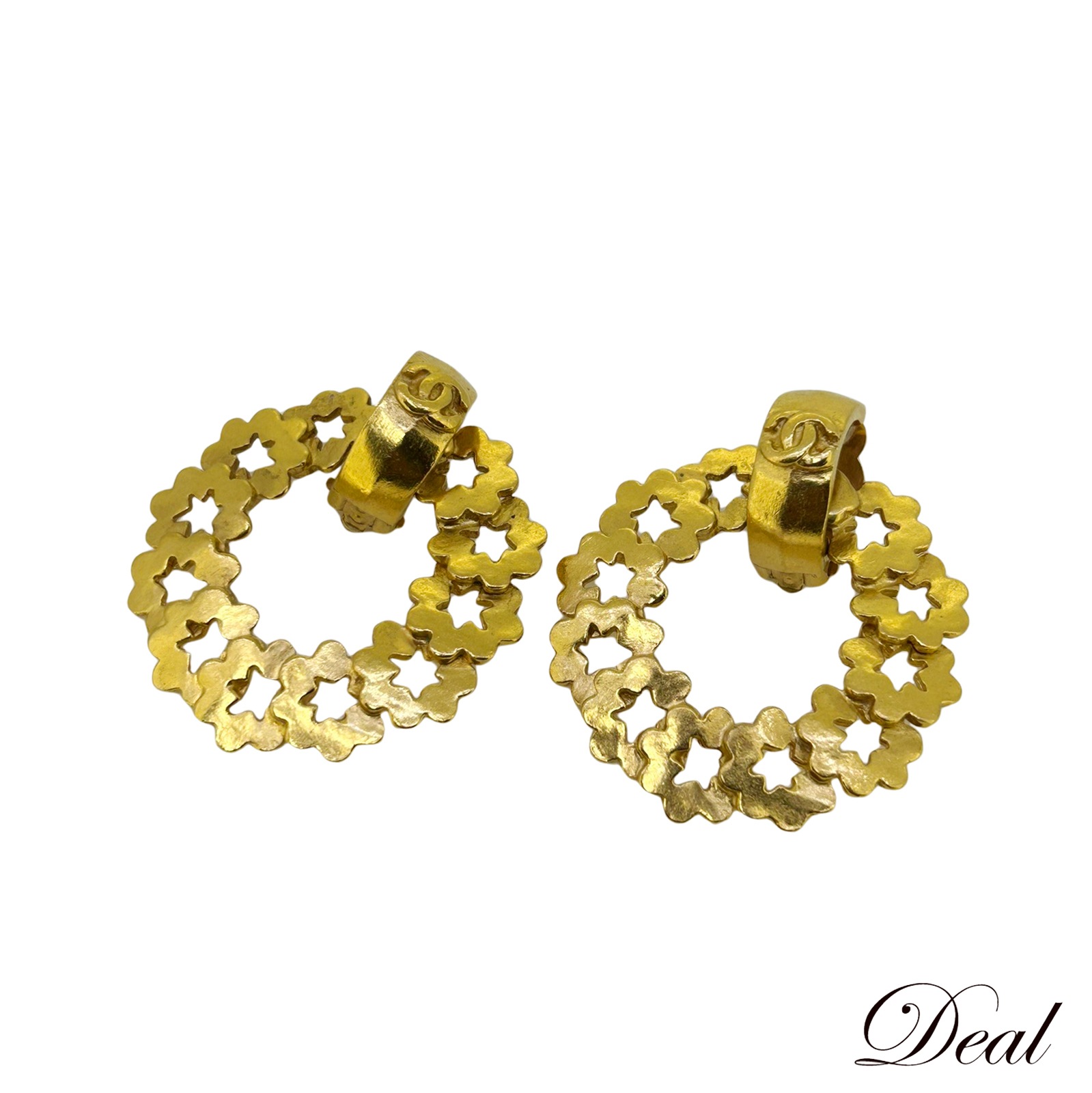 シャネル ココマーク フープ ヴィンテージ 96P ゴールド レディース イヤリング