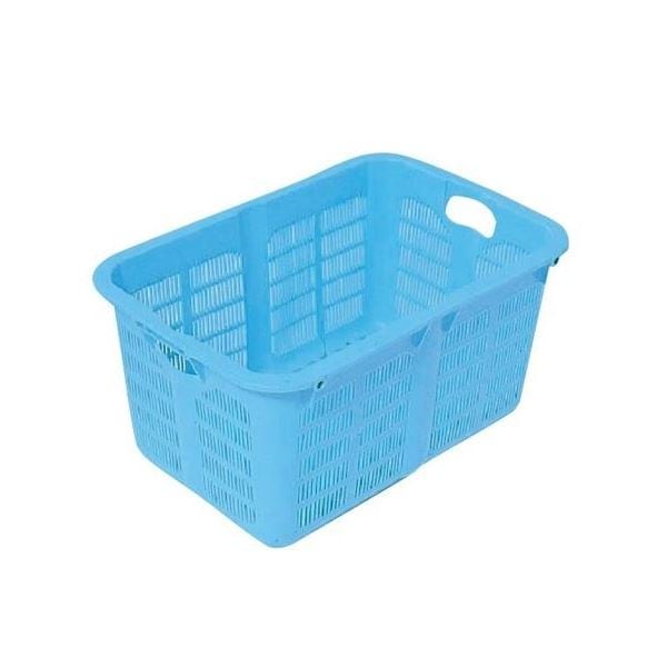 (10個セット)プラスケット/網目ボックス (No.500 金具なし) ブルー スタッキング金具使用時：段積み可