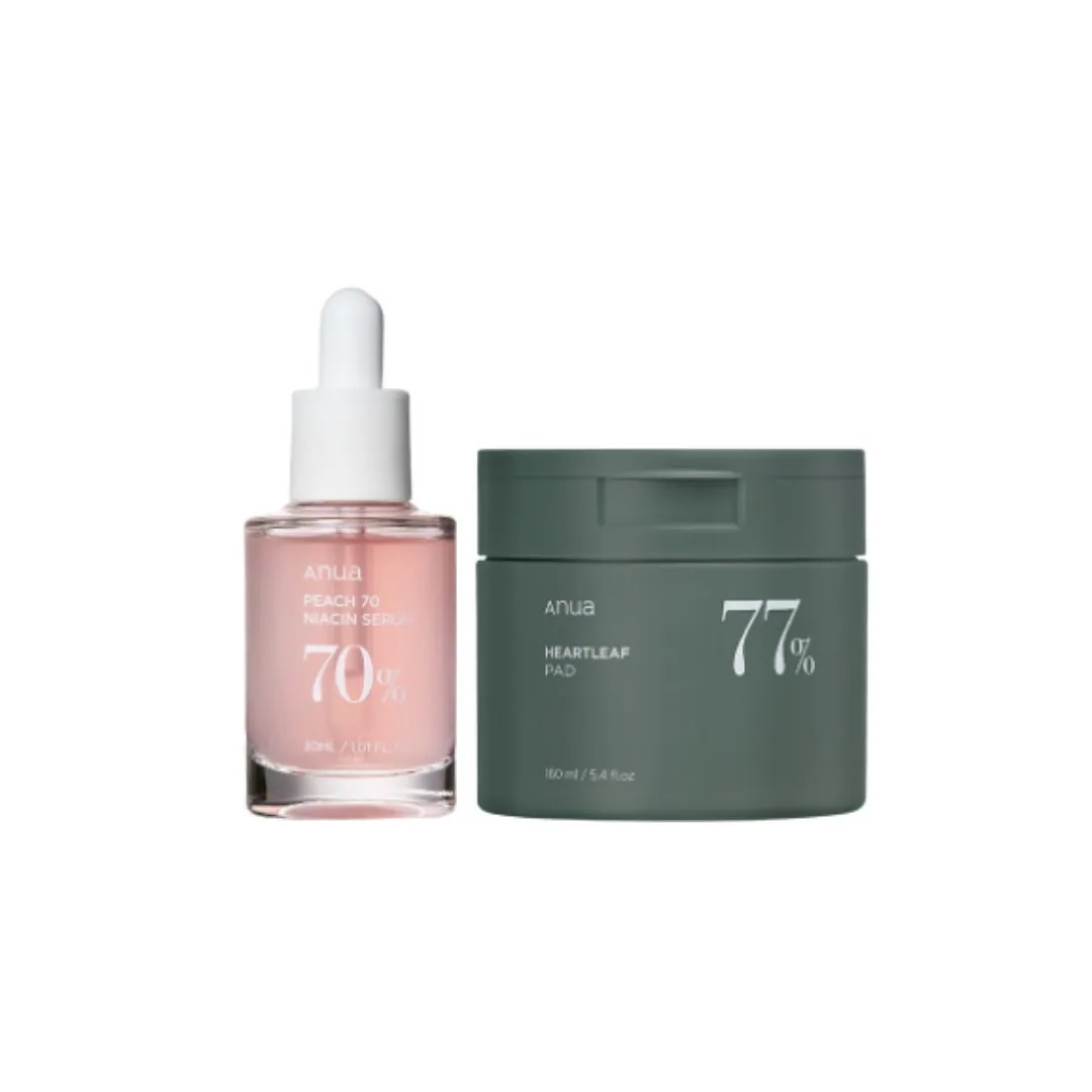 ドクダミ 77% クリア パッド 70枚+桃70％ナイアシンセラム 30mlセット