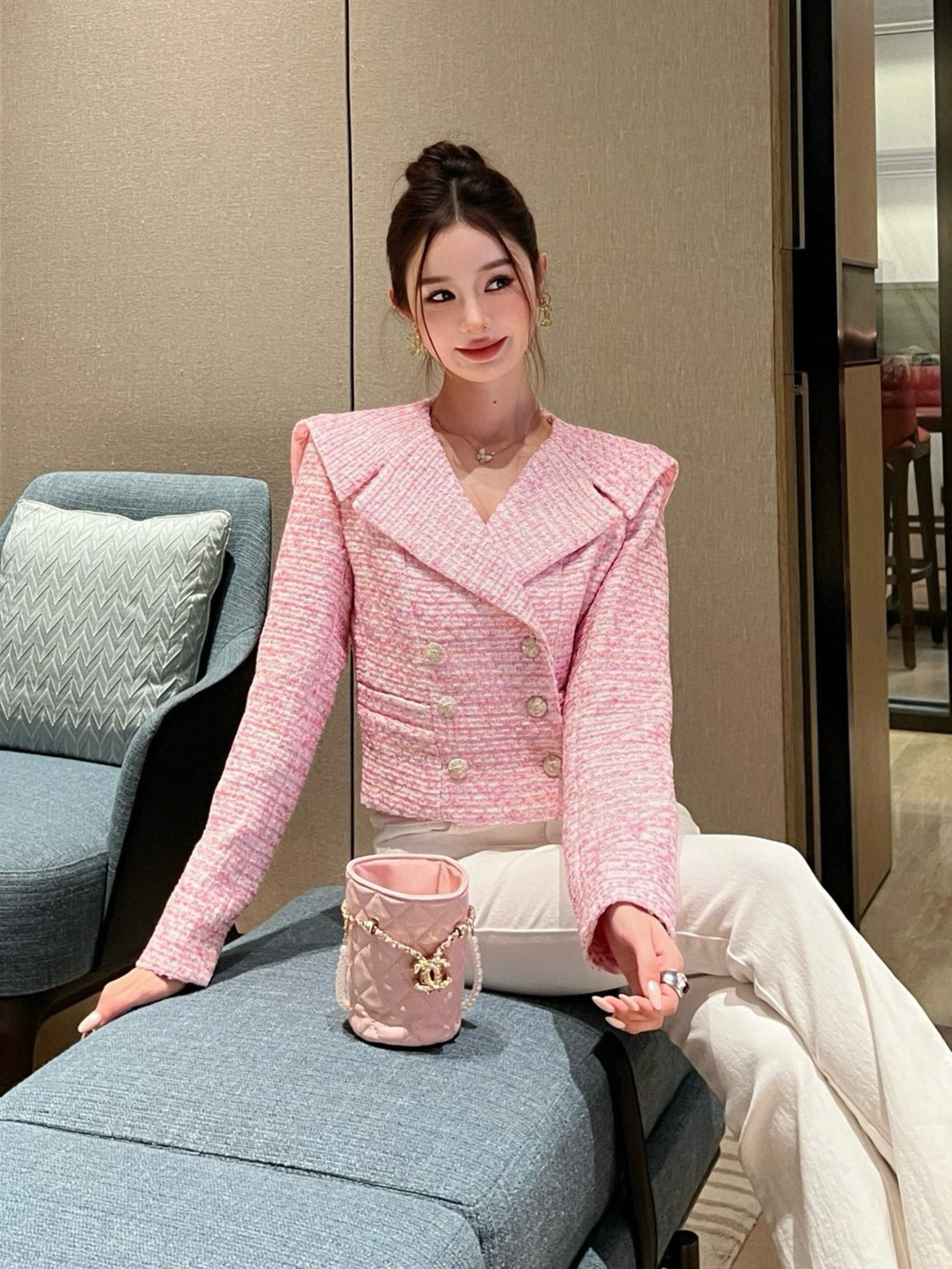 ブラシアウトカラーツイードジャケット