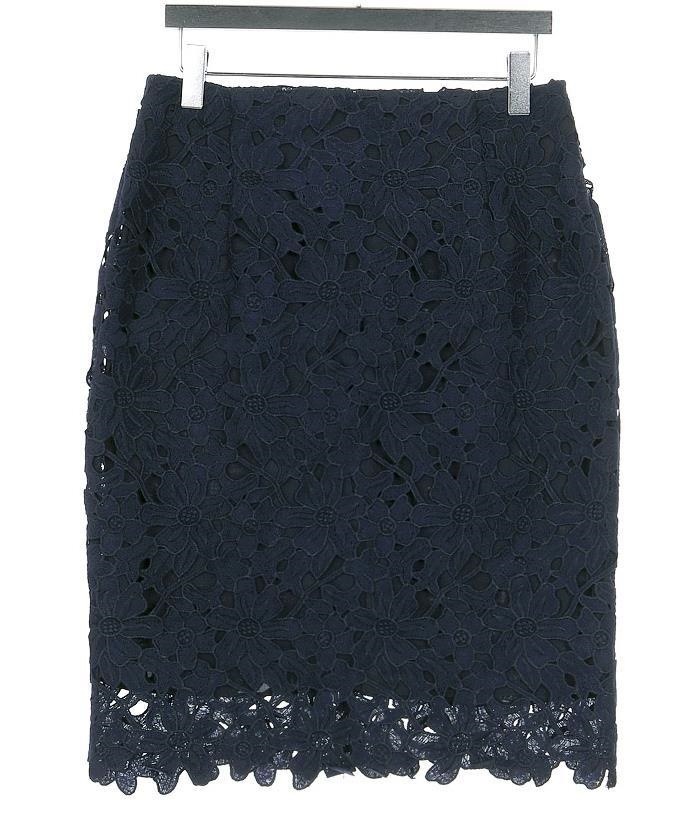3182.膝丈 花柄タイトスカート（ダークブルー）2019 春夏 sale お出かけ フォーマル 大人 100,000円