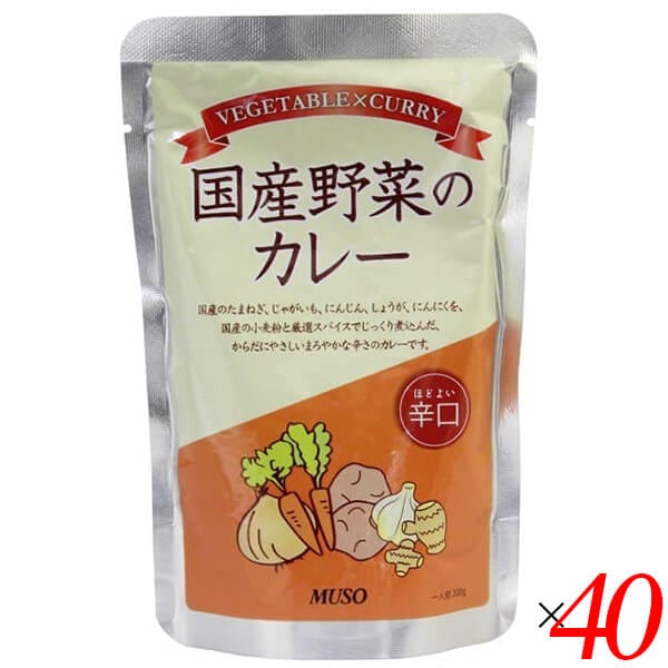ムソー 国産野菜のカレー辛口 200g 40個セット