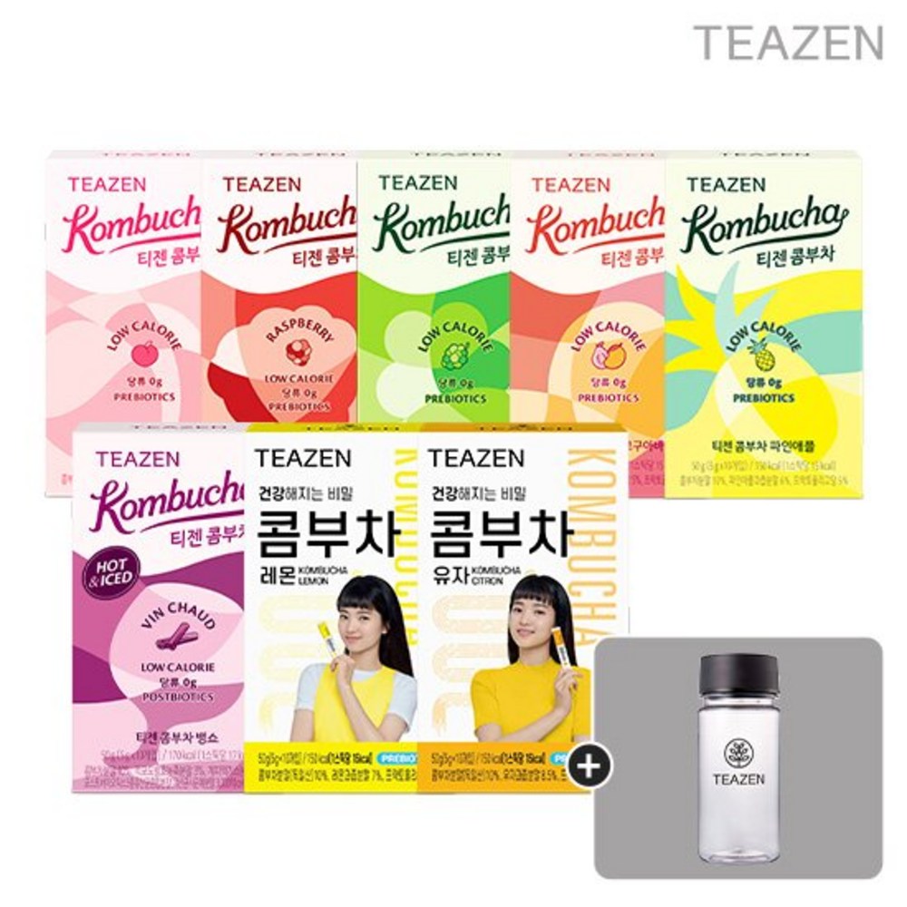 ティーゼンコムブチャ8種類の味混合80スティック+ボトルプレゼント