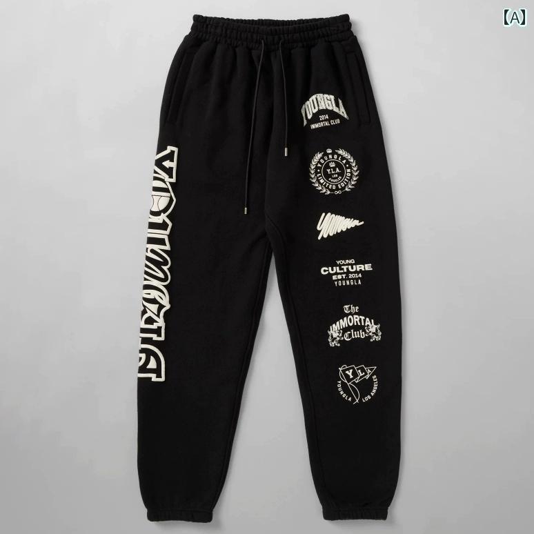 メンズ カジュアル パンツ スウェット マッスル ジム ボディービル ジョガー アメリカン ファッション フィットネス 通気性 テリー コットンプリント レギンス