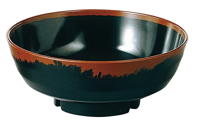 （まとめ買い）メラミン食器 長次郎窯 丼 内黒 AN72B [x3]