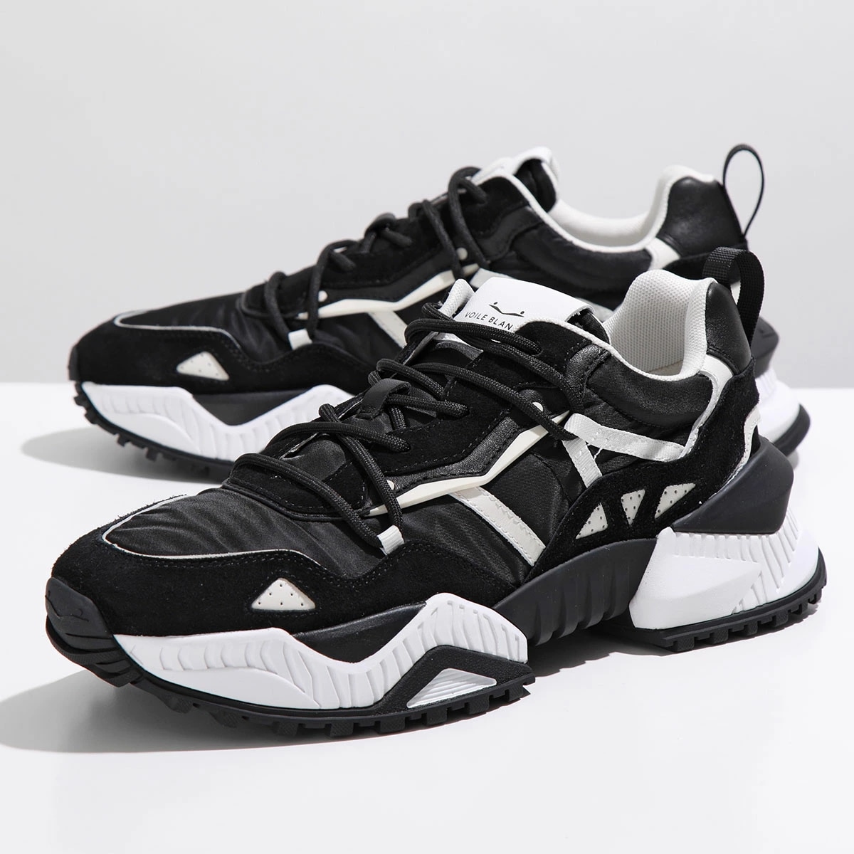 VOILE BLANCHE ボイルブランシェ スニーカー JINX 0012018146 01 メンズ ローカット スウェード ナイロン シューズ 靴 1A06/BLACK-WHITE