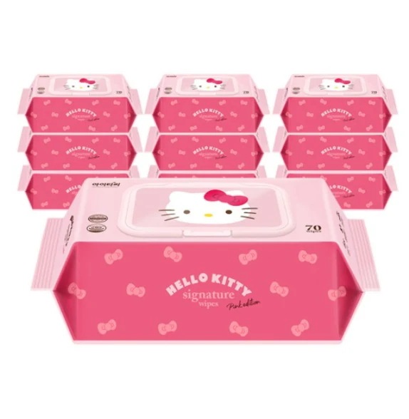 ハローキティシグネチャー ウェットティッシュ キャップ式 70g 70枚×10個