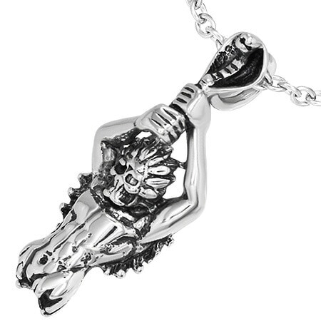 デーモンキングコブラステンレスペンダントトップ 蛇 スネーク 男性 女性 アクセサリー プレゼント
