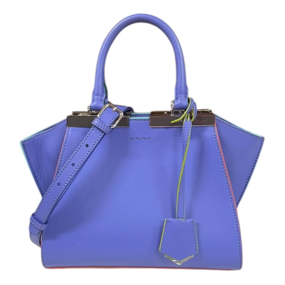 フェンディ プチトロワジュール ショルダーバッグ レザー 8BH333 パープル FENDI 中古