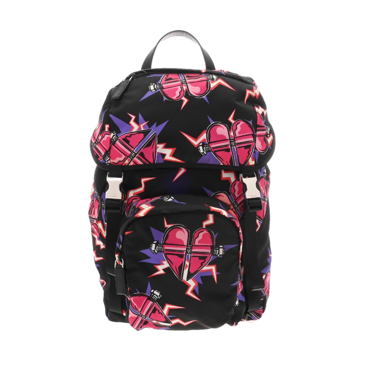 バックパック　ハート ブラック ピンク 2VZ135 メンズ ナイロン レザー リュック・デイパック Aランク 中古 銀蔵