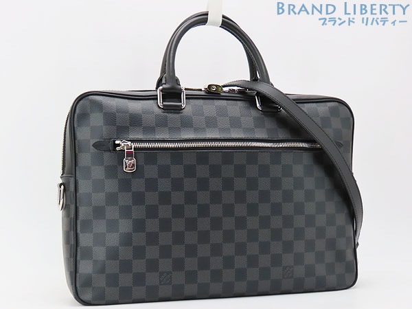 ほぼ新品ルイヴィトンダミエグラフィットポルトドキュマンビジネス2WAYビジネスバッグブリーフケースブラックN50200