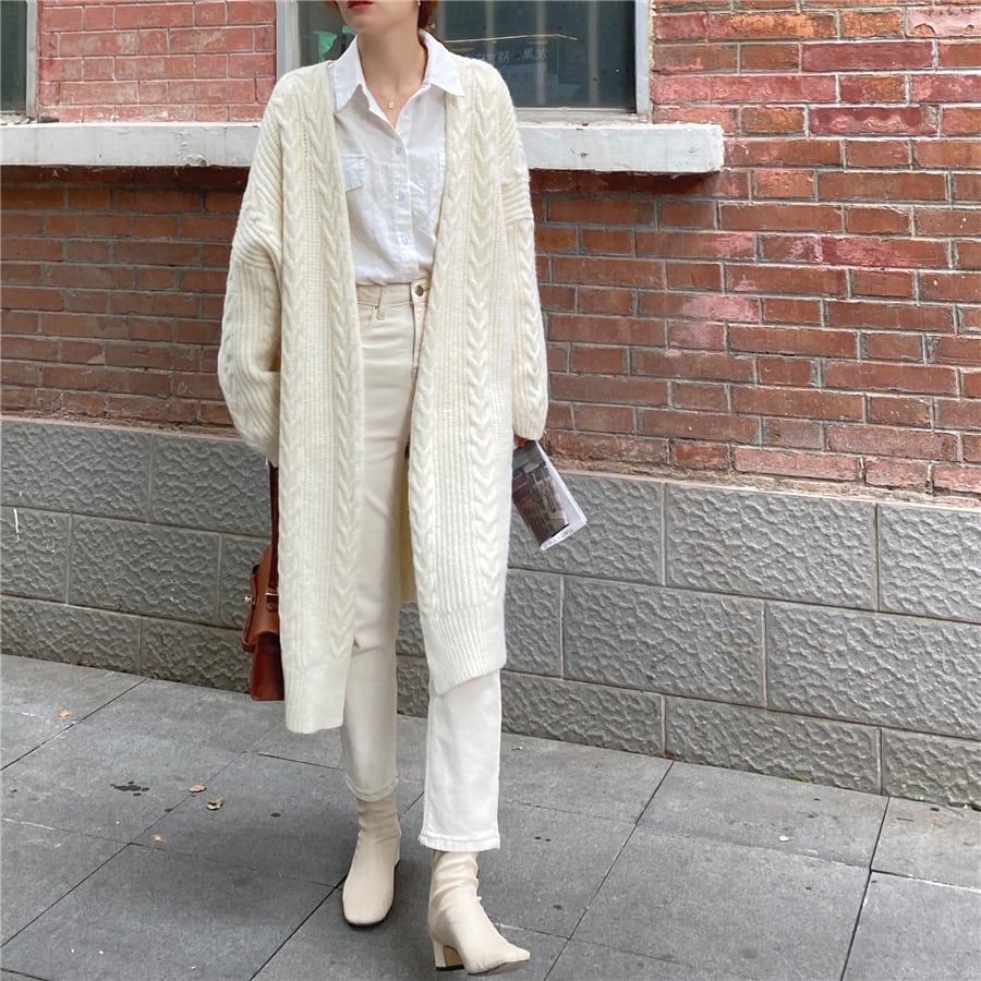 カーディガン ニットカーディガン ロング丈 コート アウター 羽織り 長袖 ドルマンスリーブ