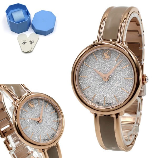 5709814 Crystalline Bangle 腕時計 シルバー ベージュ ローズゴールド ウォッチ レディース